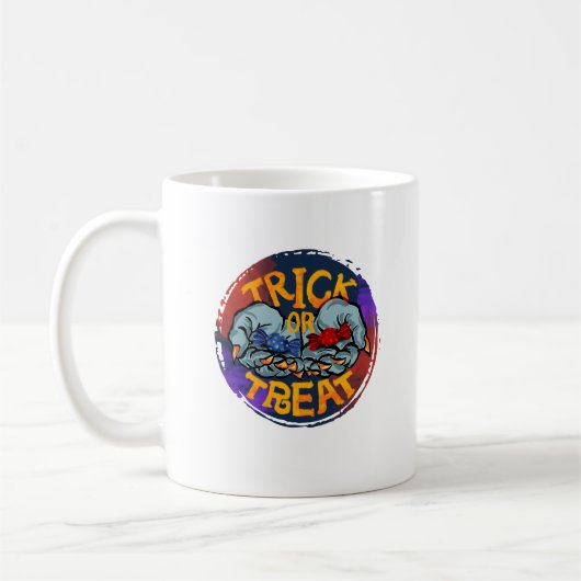 Mug Trick ou traitement - Main Zombie avec bonbon (Gauche)