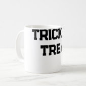 Mug Trick ou. Traiter Halloween éffrayant noir simple (Devant gauche)