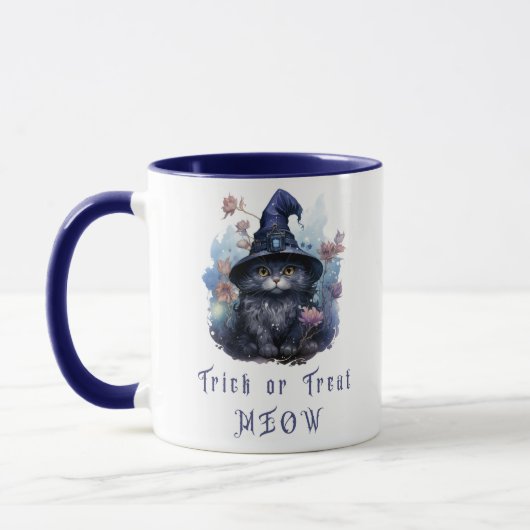 Mug Trick ou traiter Meow Black Cat sorcier Casquette  (Gauche)
