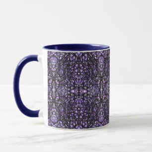 Mug Trickster Violet Noir Abstrait Encre de Chine Art