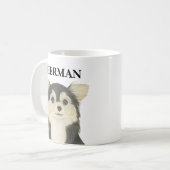 Mug Tricolore personnalisé Long Haired Chihuahua (Devant gauche)