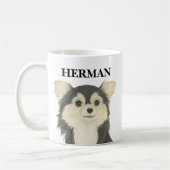 Mug Tricolore personnalisé Long Haired Chihuahua (Gauche)