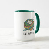 Mug Tricot amusant Fil de chat Art "Knit Happens" Impr (Devant droit)
