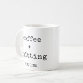 Mug Tricot de café personnalisé - Knitter de texte mod (Devant gauche)