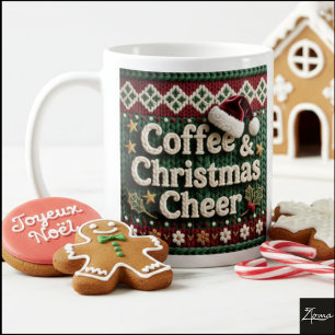 Mug Tricot de Noël Pull Café & Chapeau de Noël de Sant