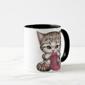 Mug Tricot Kitten pour les amateurs de chat et d'artis (Devant droit)