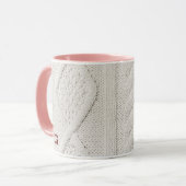 Mug tricoté en crème et brodé (Devant gauche)