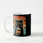 Mug Tricoter Ou Traiter Chat Noir Hipster Funny Hallow (Gauche)