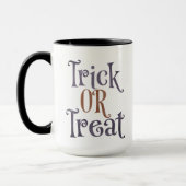 Mug Tricoter ou traiter l'Halloween orange et violet (Gauche)