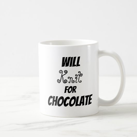 Mug Tricotera pour le tricot drôle de chocolat (Droite)