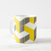 Mug Trident cubique isométrique gris et jaune sans joi (Devant gauche)