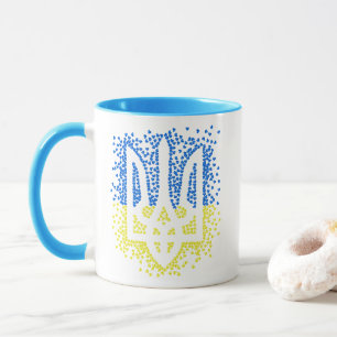 Mug Trident de l'emblème ukrainien tryzub dispersant l