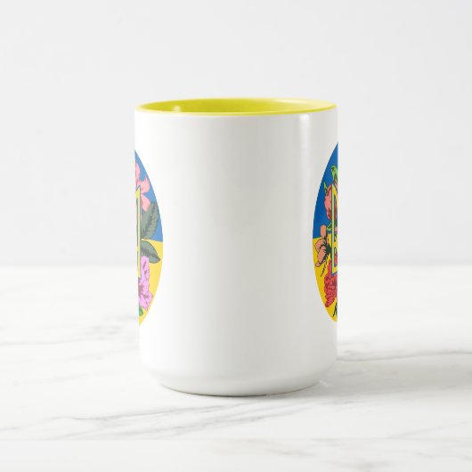 Mug Trident ukrainien et drapeau de l'Ukraine avec des (Centre)