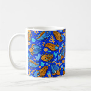 Mug Trilobites sur arrière - plan bleu foncé (motif 