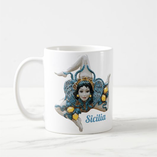 Mug Trinacria of Sicily Three Legged symbol Sicilia (Gauche)