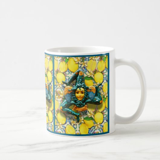 Mug Trinacria Sicile Italie Fierté Carreaux de citron (Droite)