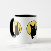 Mug Trio au Clair de Lune – Chat Noir (Devant gauche)