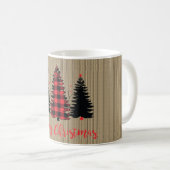Mug Trio d'arbres de Noël de ferme rustique (Devant droit)