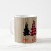 Mug Trio d'arbres de Noël de ferme rustique (Devant gauche)