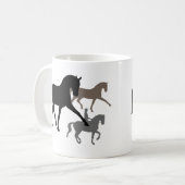 Mug Trio de chevaux de dressage (Devant gauche)