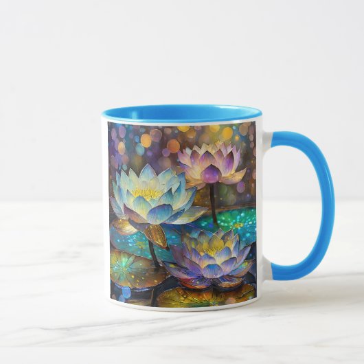 Mug Trio de fleurs de lotus lumineuses (Droite)