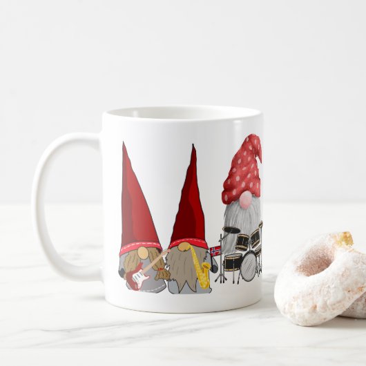 Mug Trio de groupe de gnomes sur un  (Avec donut)