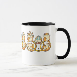 Mug Trio de hamsters mignons sur des anneaux - Art de