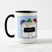 Mug Trio des Snowmen avec signe de neige (Gauche)