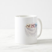 Mug Trio Fluffy en Panique – Créatures Douces au Paste (Devant droit)
