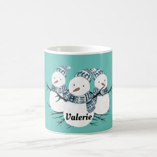 Mug Trio Whimsical Snowmen Personnalisé