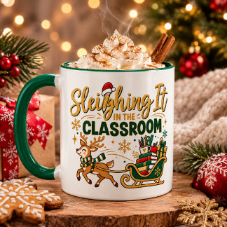 Mug Triompher en classe Noël Professeur