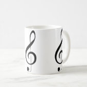 Mug Triple Clef Musical Note, (Devant droit)