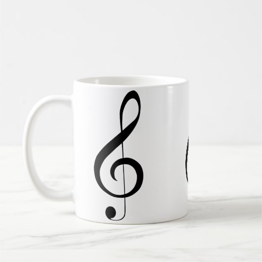 Mug Triple Clef Musical Note, (Gauche)