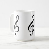 Mug Triple Clef Musical Note, (Devant gauche)
