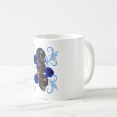 Mug Triple Jour Noir Des Crânes Morts Roses Bleus (Devant droit)