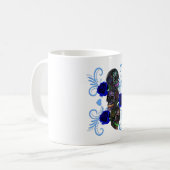 Mug Triple Jour Noir Des Crânes Morts Roses Bleus (Devant gauche)
