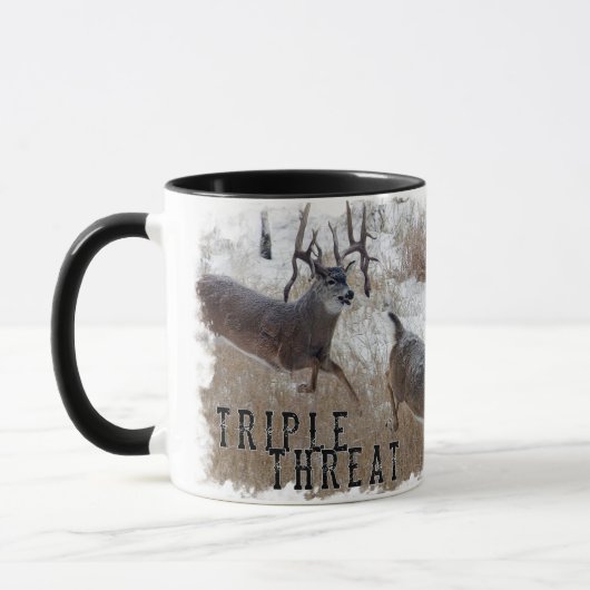 Mug Triple menace de boue de cerf blanc (Gauche)