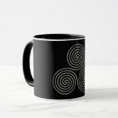 Mug triple spirale celtique - OneLine antiqueSilverBla (Devant gauche)