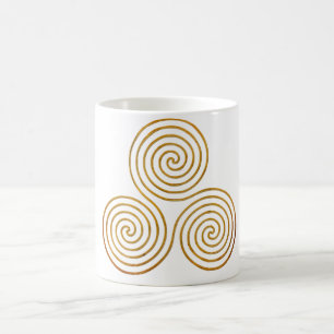 Mug triple spirale celtique - OneLine d'or antique