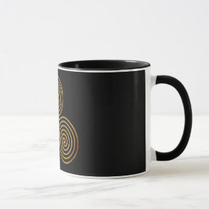 Mug triple spirale celtique - OneLine d'or antique, no