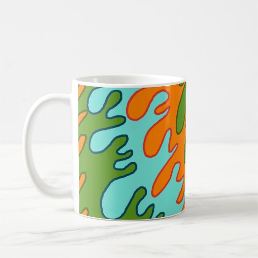 Mug Trippy Green Orange Liquid Dripe Motif Y2K (Gauche)