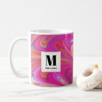 Trippy rose et orange Tourbillonnant design Monogr