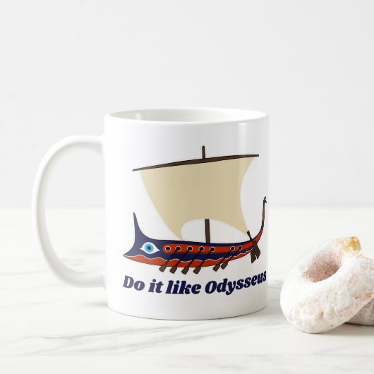 Mug Trireme grecque antique : Faites-le comme Odysseus (Avec donut)