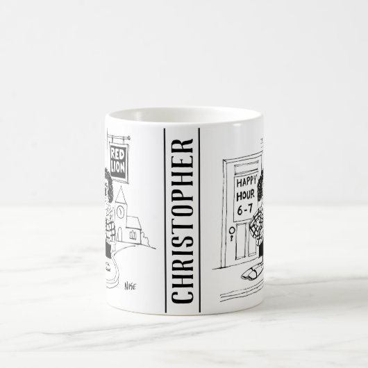 Mug Triste clown devant un pub en attendant une bonne  (Centre)