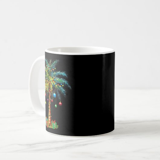 Mug Trocal Christmas Hawaiian Santa Xmas Lights Palm T (Devant gauche)