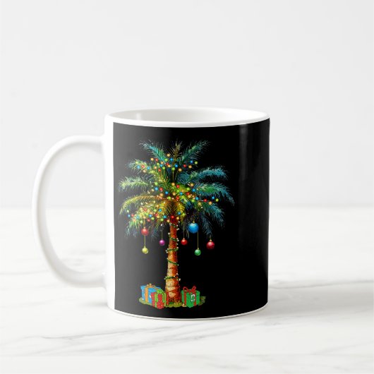 Mug Trocal Christmas Hawaiian Santa Xmas Lights Palm T (Gauche)