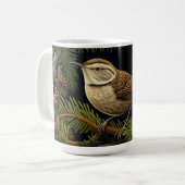 Mug Troglodyte de Bewick sur branches de sapin (Devant gauche)