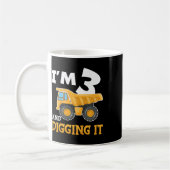 Mug Trois 3ans 3e anniversaire Construction Boy 3 ans  (Gauche)