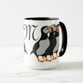 Mug Trois adorables Puffin debout ensemble Carton (Devant droit)