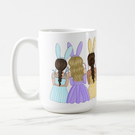 Mug Trois Amis De Pâques Dans Des Oreilles De Lapin (Gauche)